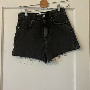 Zara high-rise jean shorts